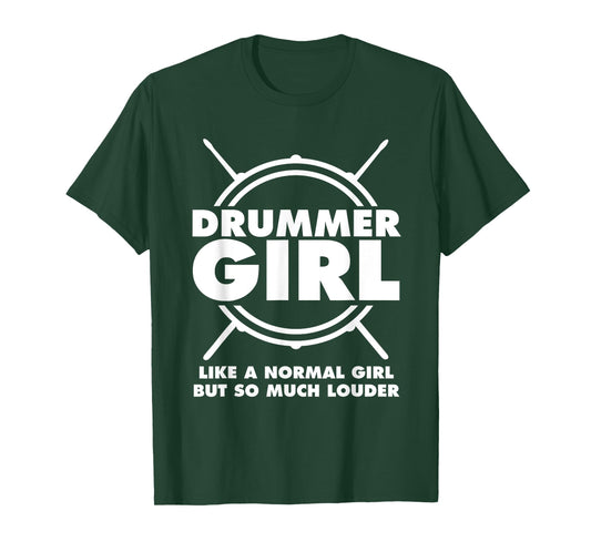 Funny Drummer Art For Girls Women Drumming Drum Set Drummer T-Shirt