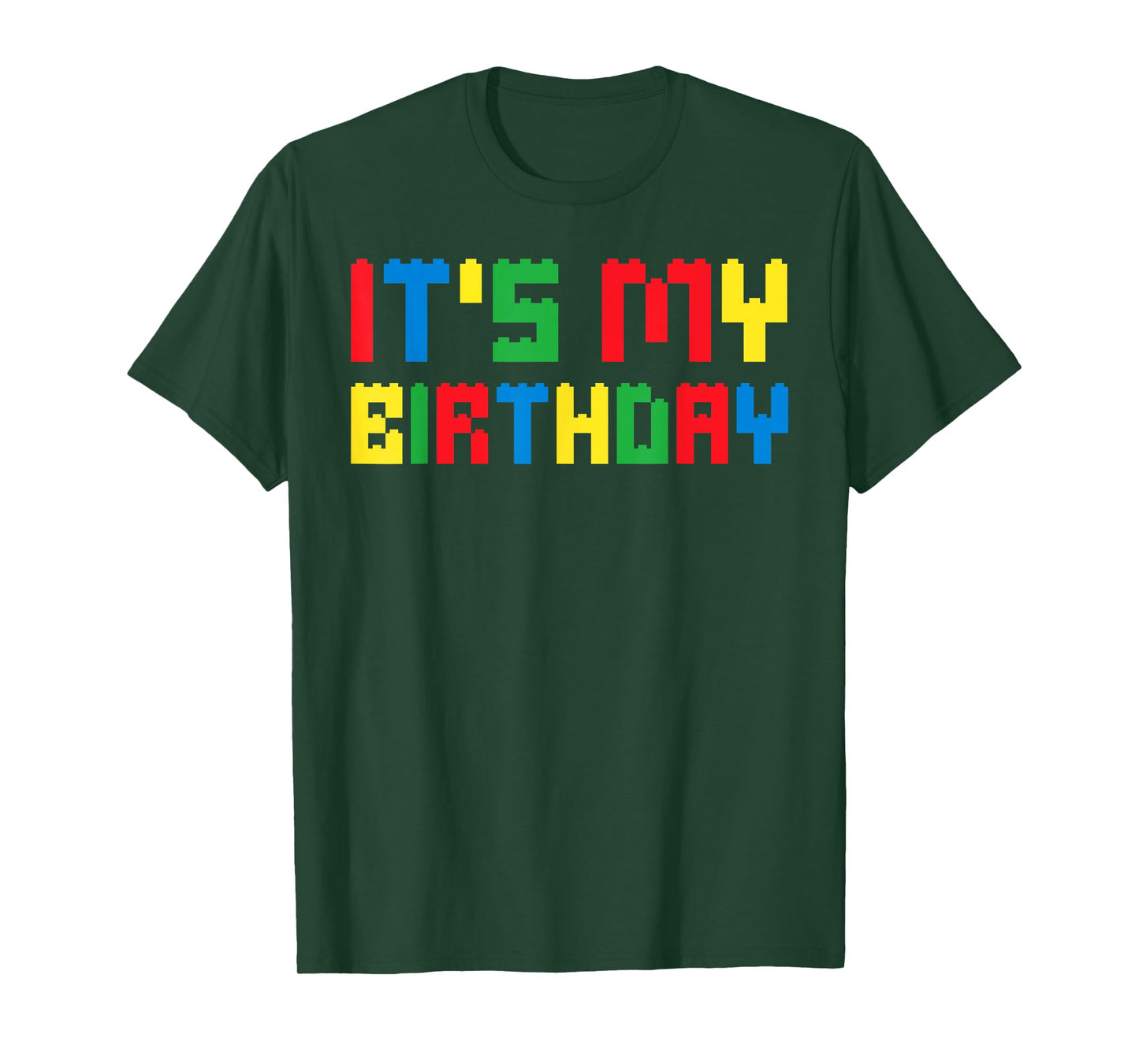 Cute It's My Birthday Shirt for Block Building Boys Kids T-Shirt