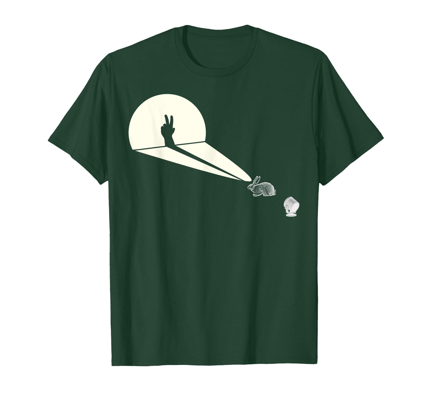 Funny Rabbit Silhouette Hand Shadow Puppetry - Funny Puppet T-Shirt
