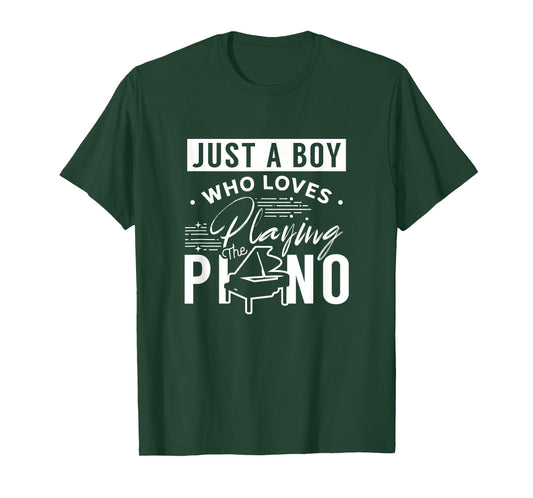 A Boy Who Loves Playing The Piano Pianist Musician Pianos T-Shirt