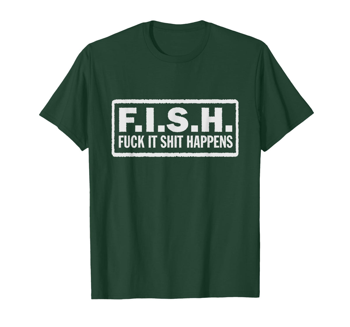 F.I.S.H. Fuck it shit happens Biker Jacket Patch Style T-Shirt