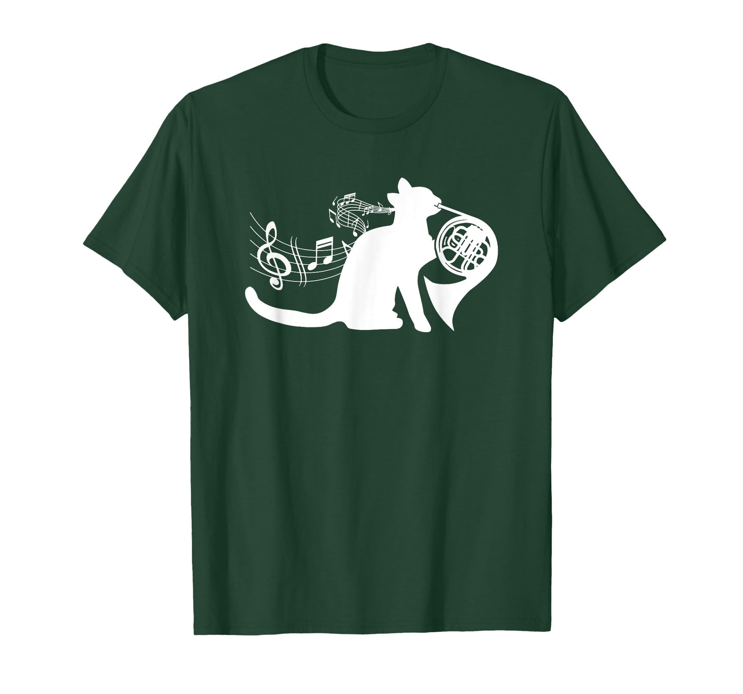 Cool Cat Playing French Horn Musician Orchestra Music T-Shirt