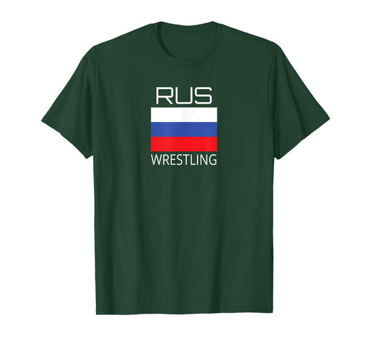 Russia Wrestling USSR Wrestler Athlete RUS Flag Pride Gift T-Shirt