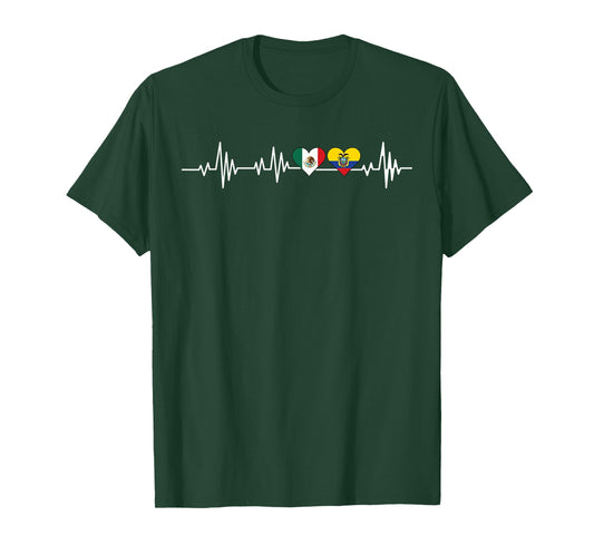 mexican and Ecuadorian hearts Mexico Ecuador T-Shirt
