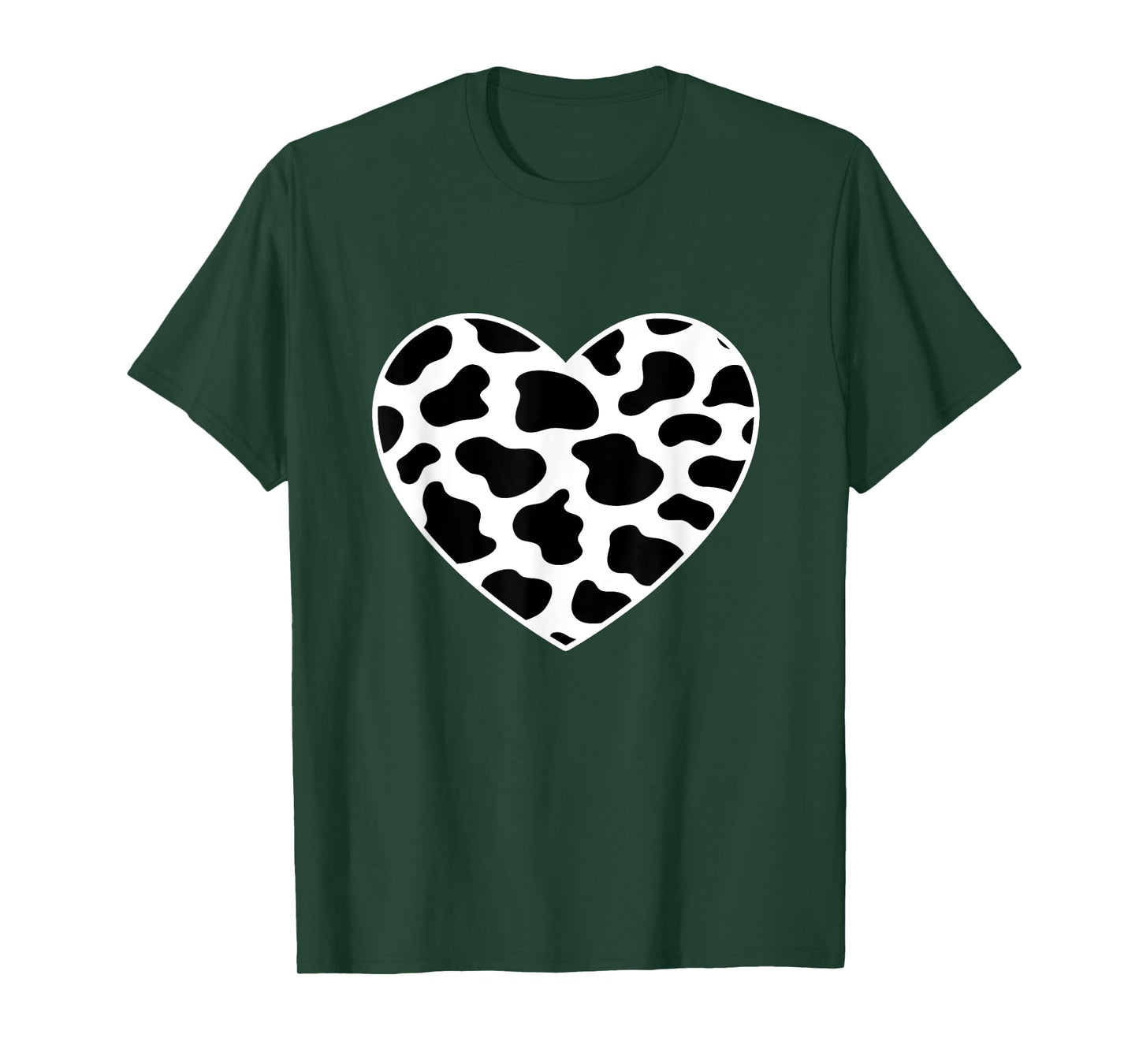 Cow Print Heart Cow Mom Mommy Dad Cow Lover Women Men Farmer T-Shirt