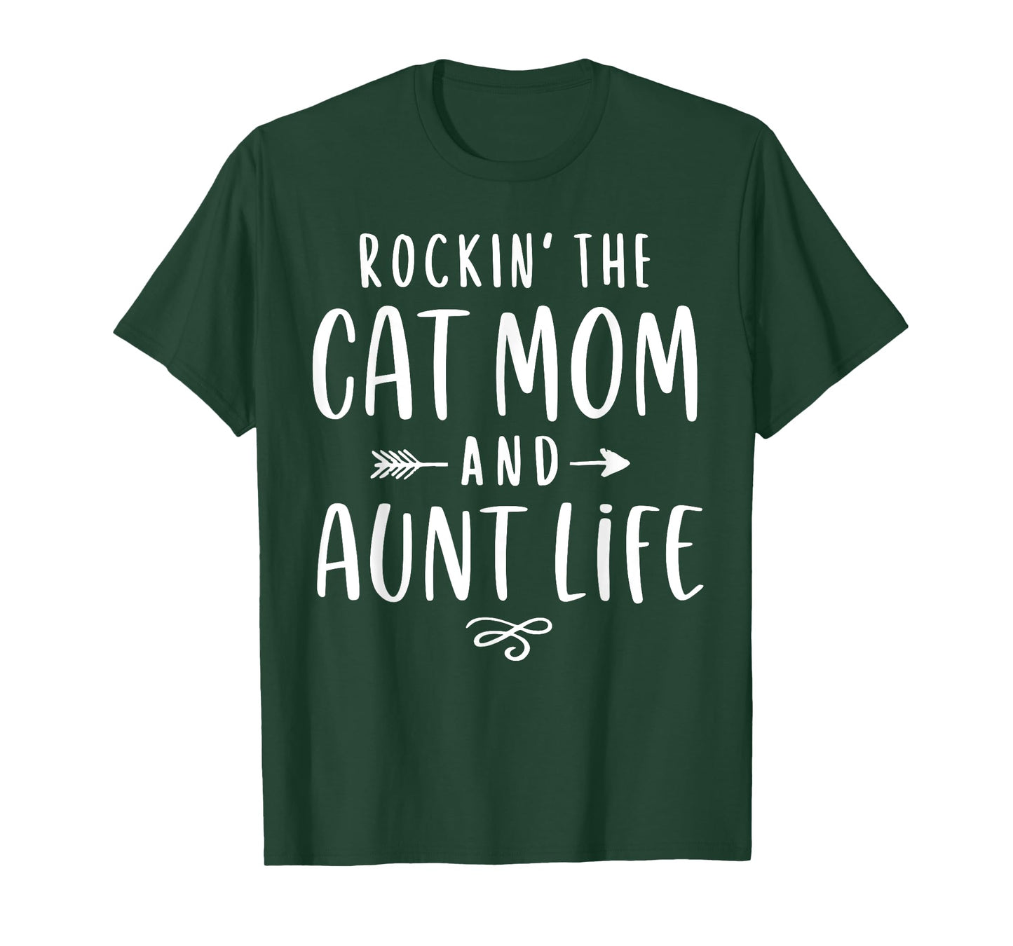 Rockin' The Cat Mom And Aunt Life Auntie Gifts Kitty Lover Men Women T-Shirt