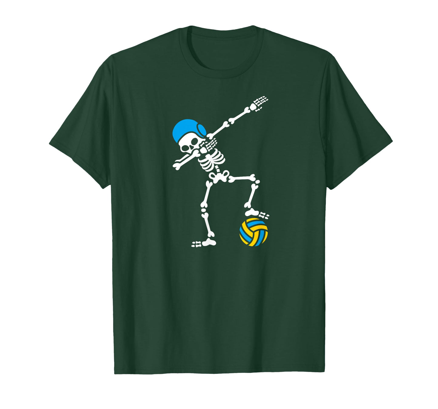 Funny Dab Dabbing Skeleton Water Polo Halloween Swimming Team T-Shirt