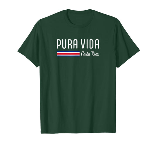 Pura Vida Costa Rica with Costa Rica Flag Colors Pura Vida T-Shirt