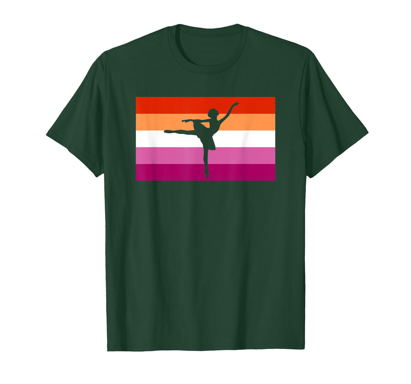 Ballet Dancer Ballerina Lesbian Pride Flag LGBTQ Pride Month T-Shirt