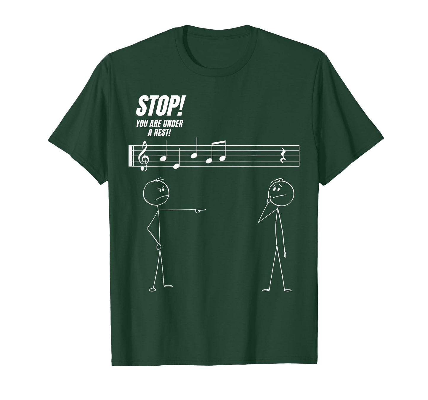 Stop You're Under A Rest Funny Stickman Meme Music Novelty T-Shirt