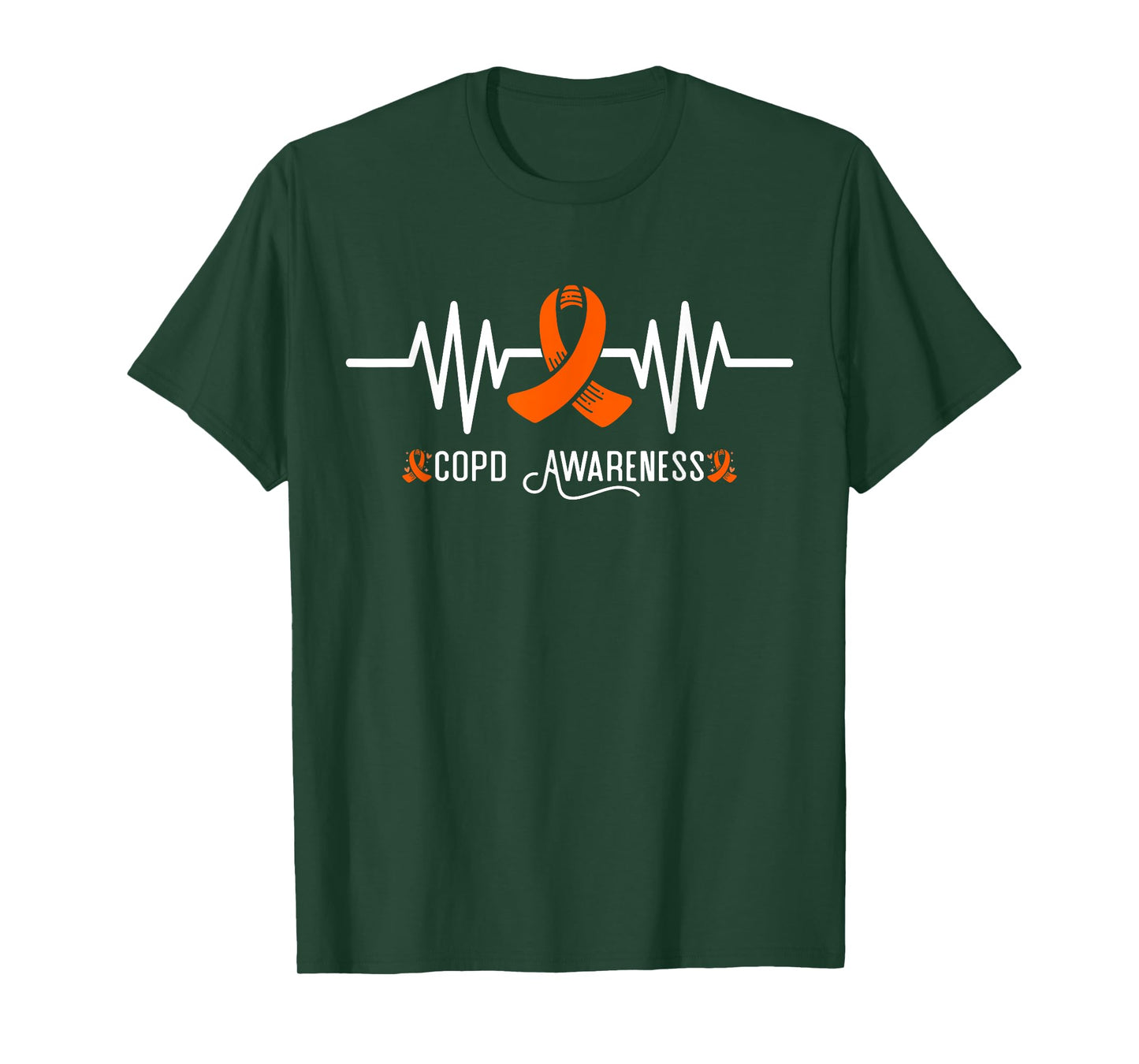 COPD Awareness Heartbeat Orange Ribbon COPD Awareness T-Shirt