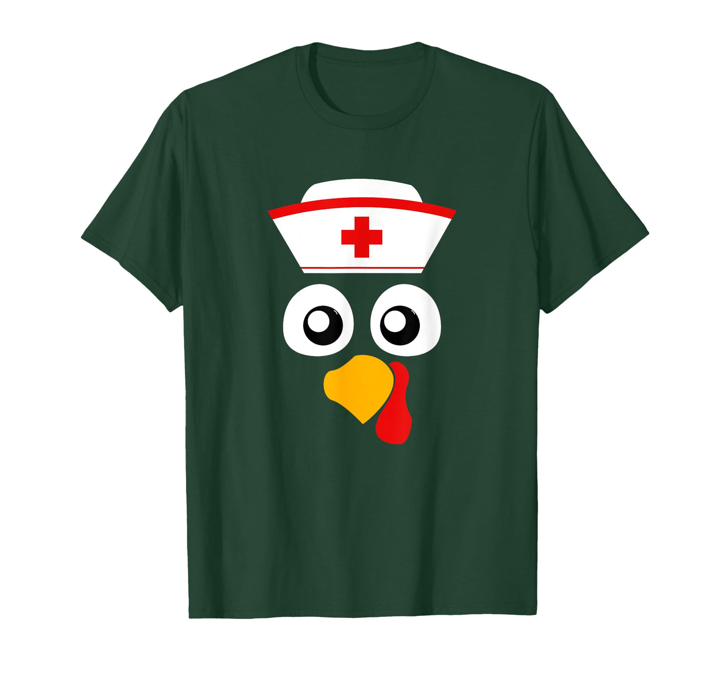 Cute Nurse Turkey Face, Nurses Cap for Thanksgiving party T-Shirt