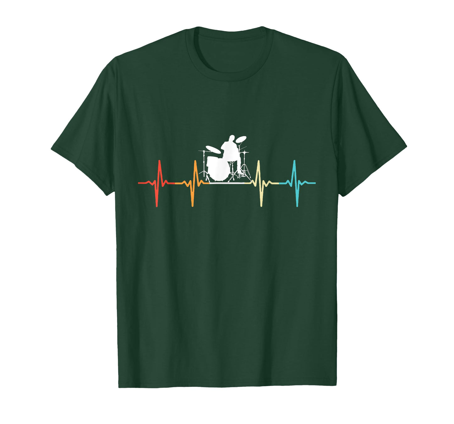 Music Drums Vintage Band Drummers Playing Drums Heart Beat T-Shirt
