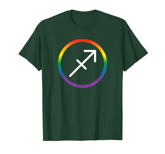 Sagittarius Zodiac Sign LGBTQ LGBT Rainbow Gay Pride T-Shirt
