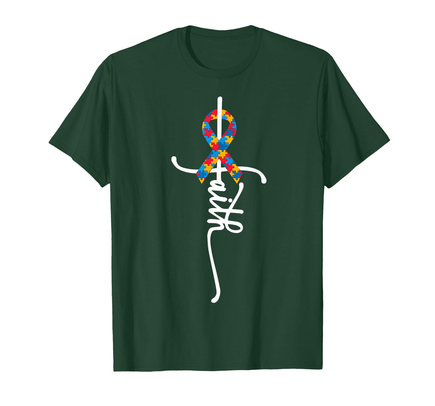 Autism Awareness Women Men Kids Autism Faith Autistic ASD T-Shirt