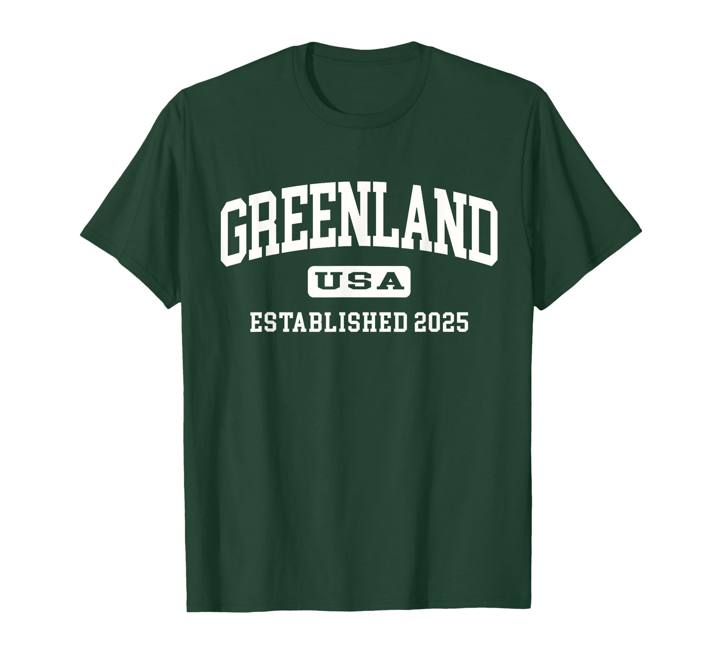 FUNNY GREENLAND USA AMERICAN STATE 2025 WHITE COLLEGIATE T-Shirt