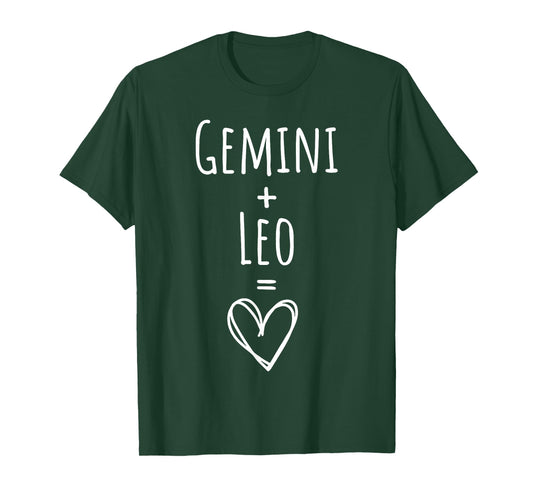 Gemini and Leo Couple Matching Zodiac Sign T-Shirt