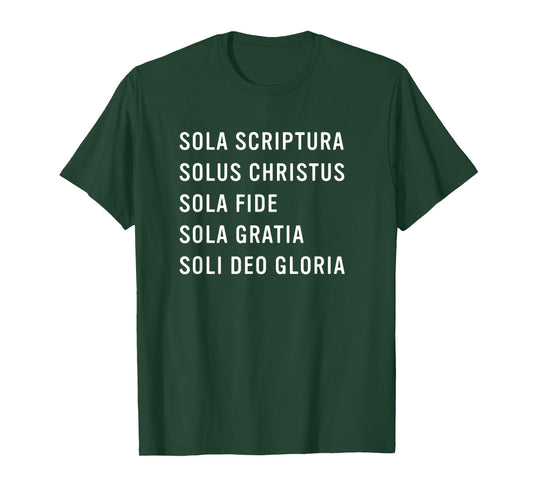 5 Solas Scriptura Christian Bible Theology T-Shirt