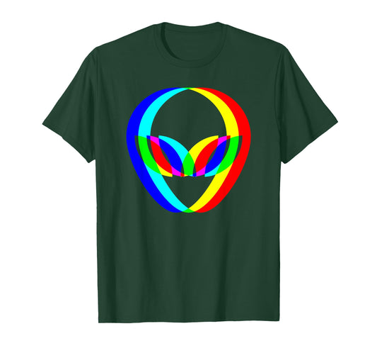 Alien Head Trippy Techno Rave EDM Music Festival Vaporwave T-Shirt