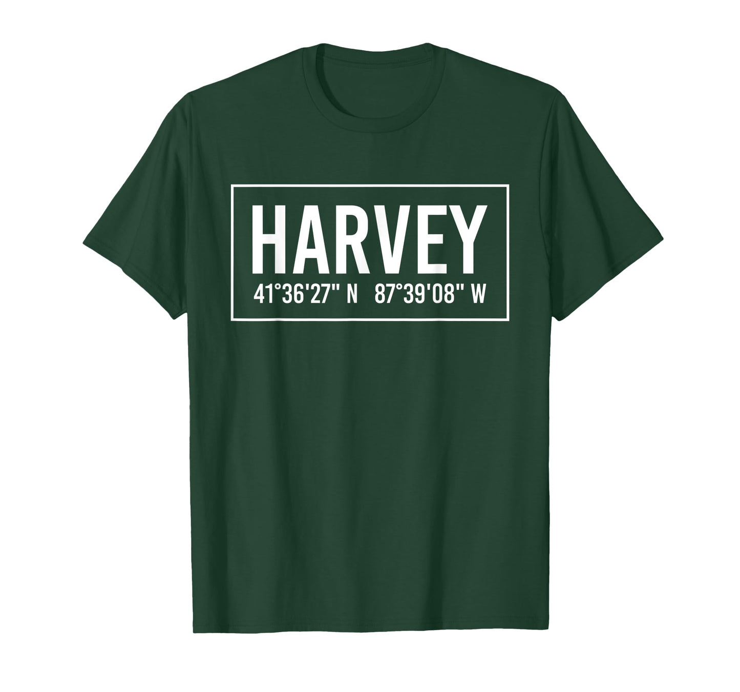 HARVEY IL ILLINOIS Funny City Coordinates Home Roots Gift T-Shirt