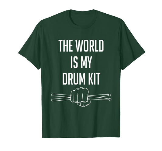 Funny Drummer Saying The World Is My Drum Kit T-Shirt