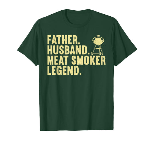 Cool Meat Smoking Art For Father Husband BBQ Meat Griller T-Shirt