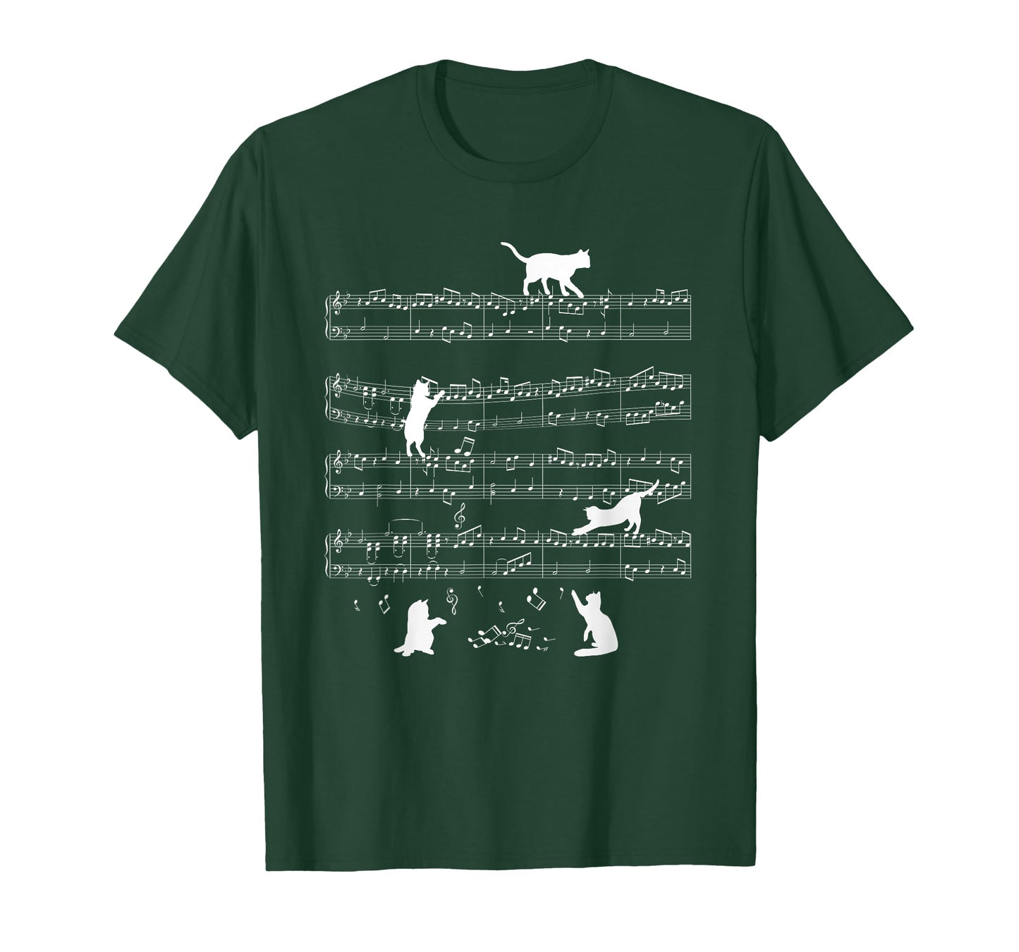 Cats Cat Music Notes Cat Lover Cat Animal Gift T-Shirt