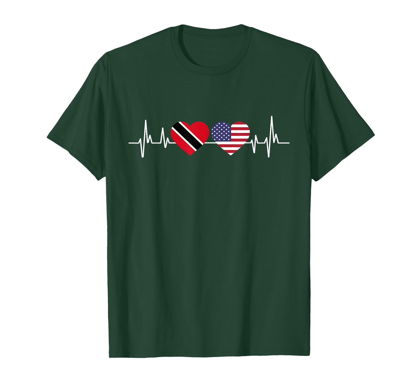 American Flag Heartbeat Trinidad And Tobago T-Shirt