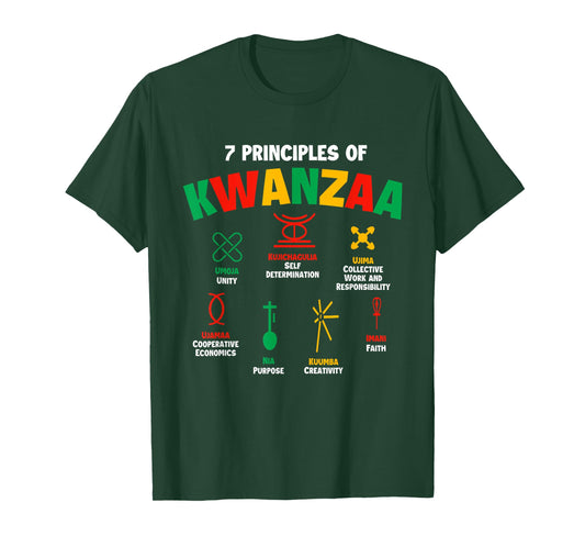 7 Principles of Kwanzaa - African American Heritage Festival T-Shirt