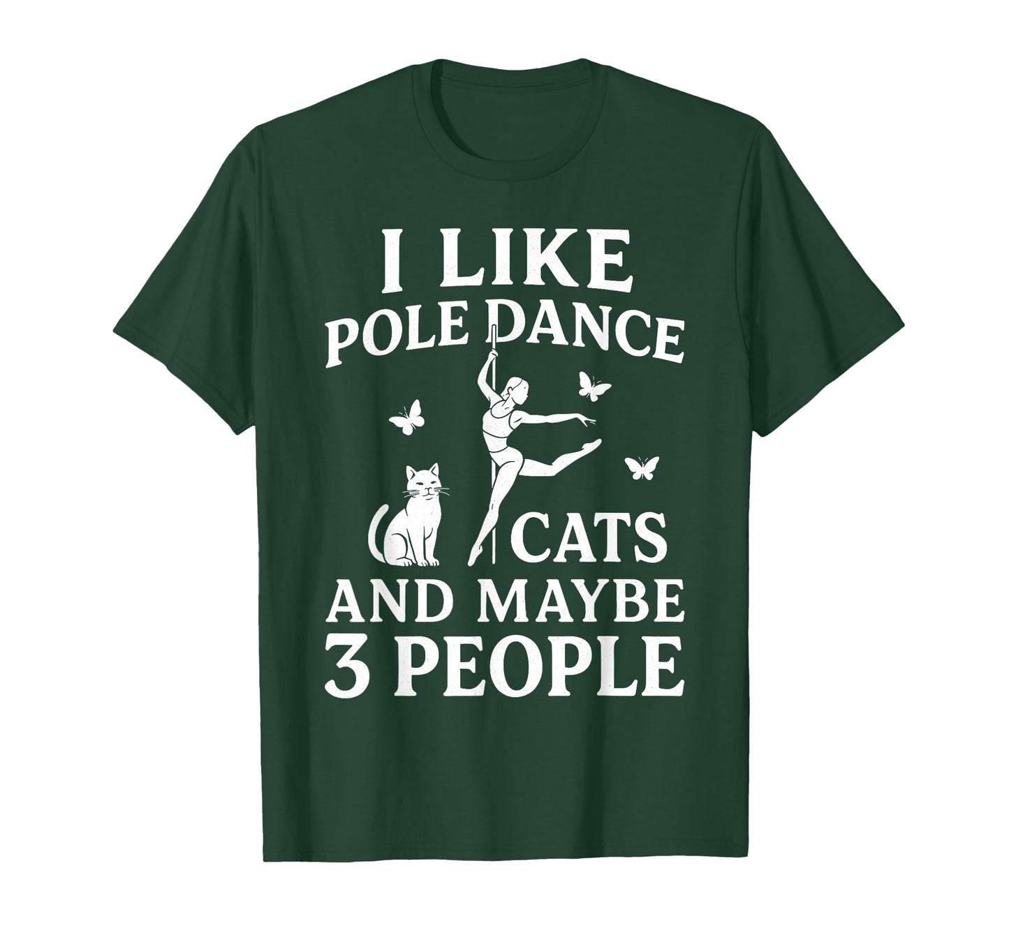 Funny Pole Dance Cat Lover Anti Social Humor Design Men Women T-Shirt