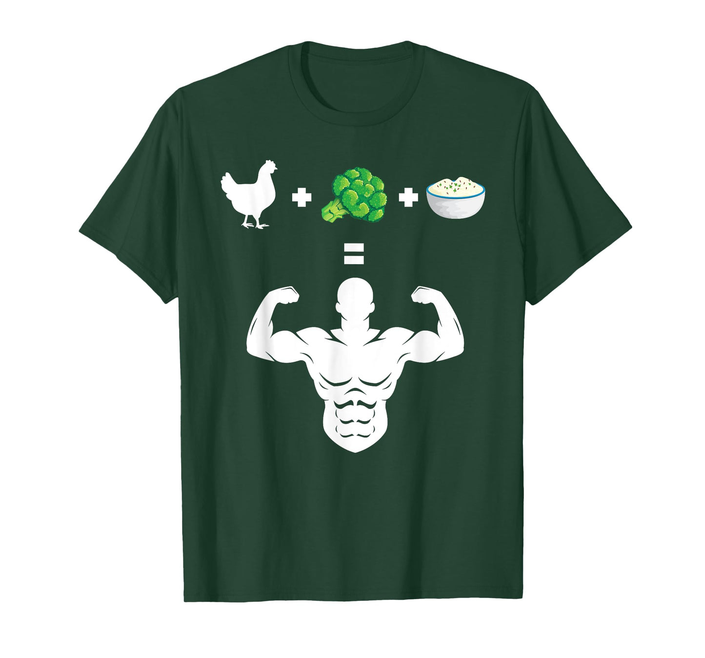 Chicken Broccoli Rice Bodybuilder Fun Broccoli Lover Workout T-Shirt