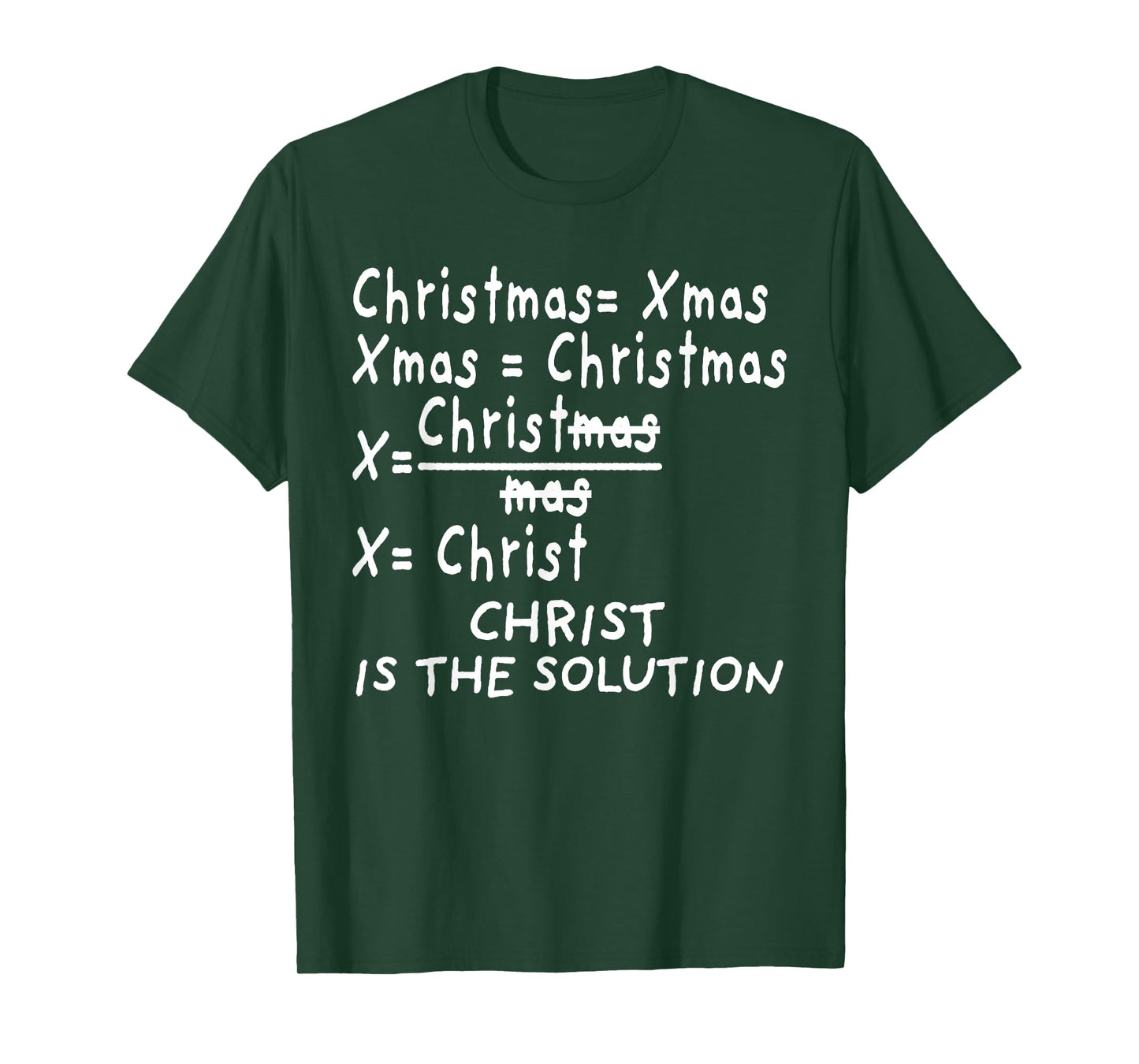 Christ Is the Solution for Catholic Christmas Math Teacher T-Shirt for Men Women Kids