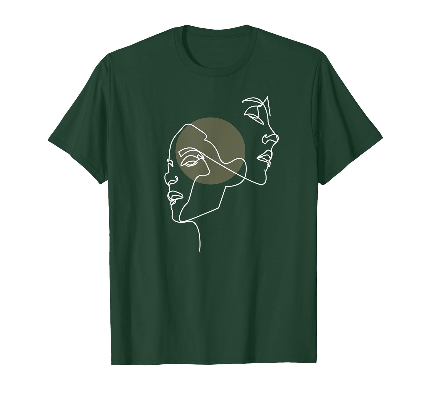 Artsy Line Faces Abstract Aesthetic Art T-Shirt