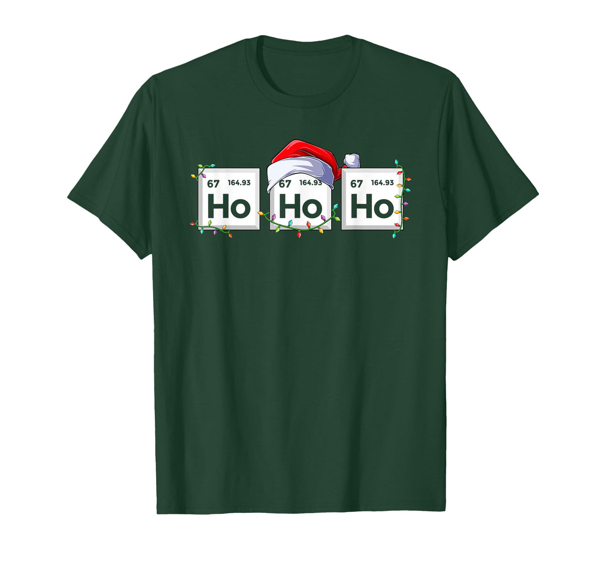 Ho Ho Ho Elements Science Christmas Chemistry Teacher T-Shirt