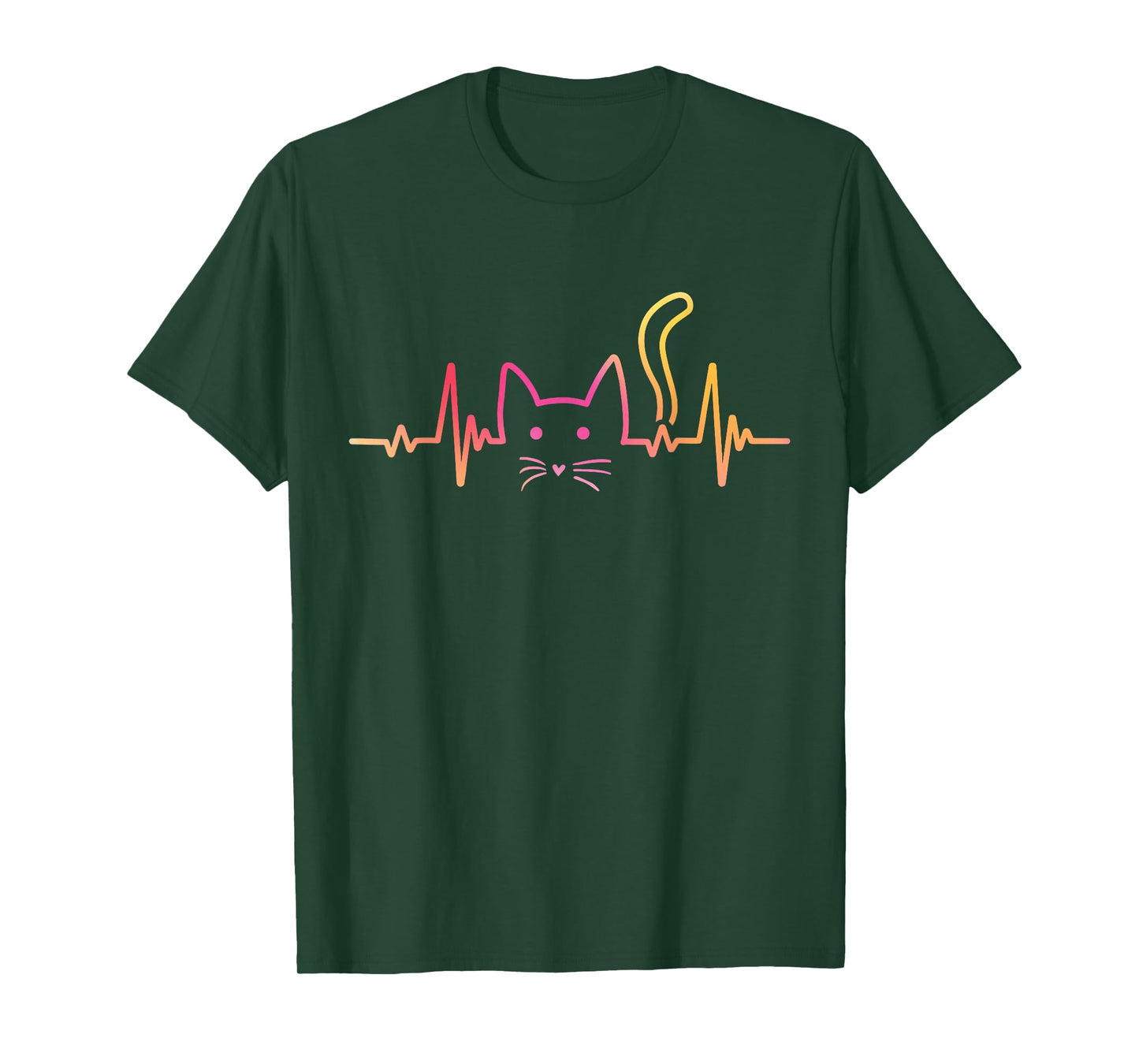 Heartbeat Cat Lover Fluffy Paws And Cuddles T-Shirt