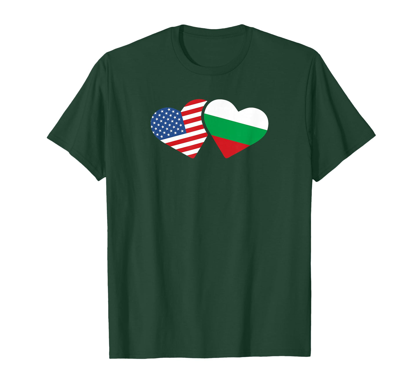 Bulgaria USA Flag T Shirt Heart Bulgarian Americans Love T-Shirt