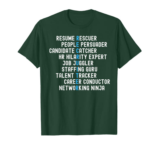 Click Like for Recruitment Funny Recruiter Definitions with Job Responsibilities Unisex-Adults Black T-Shirt