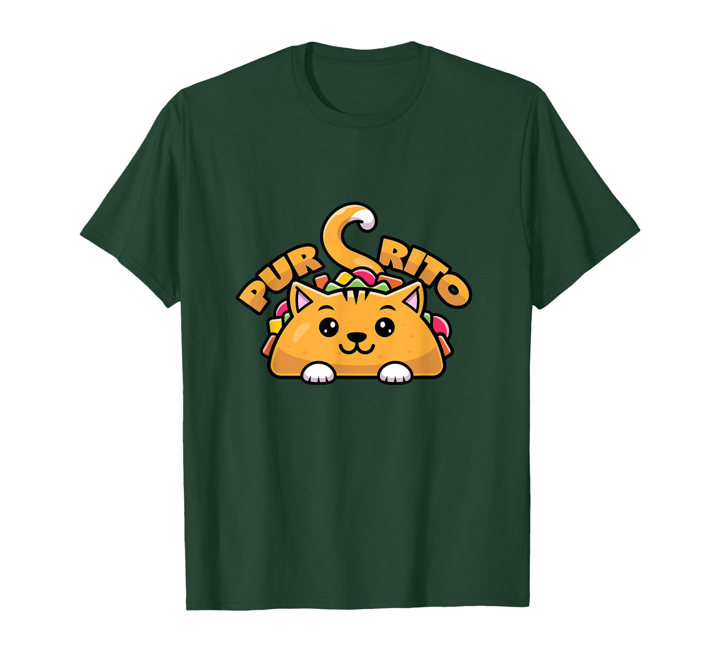 Purring Burrito Cat Pun T-Shirt for Men Women Girls Kids