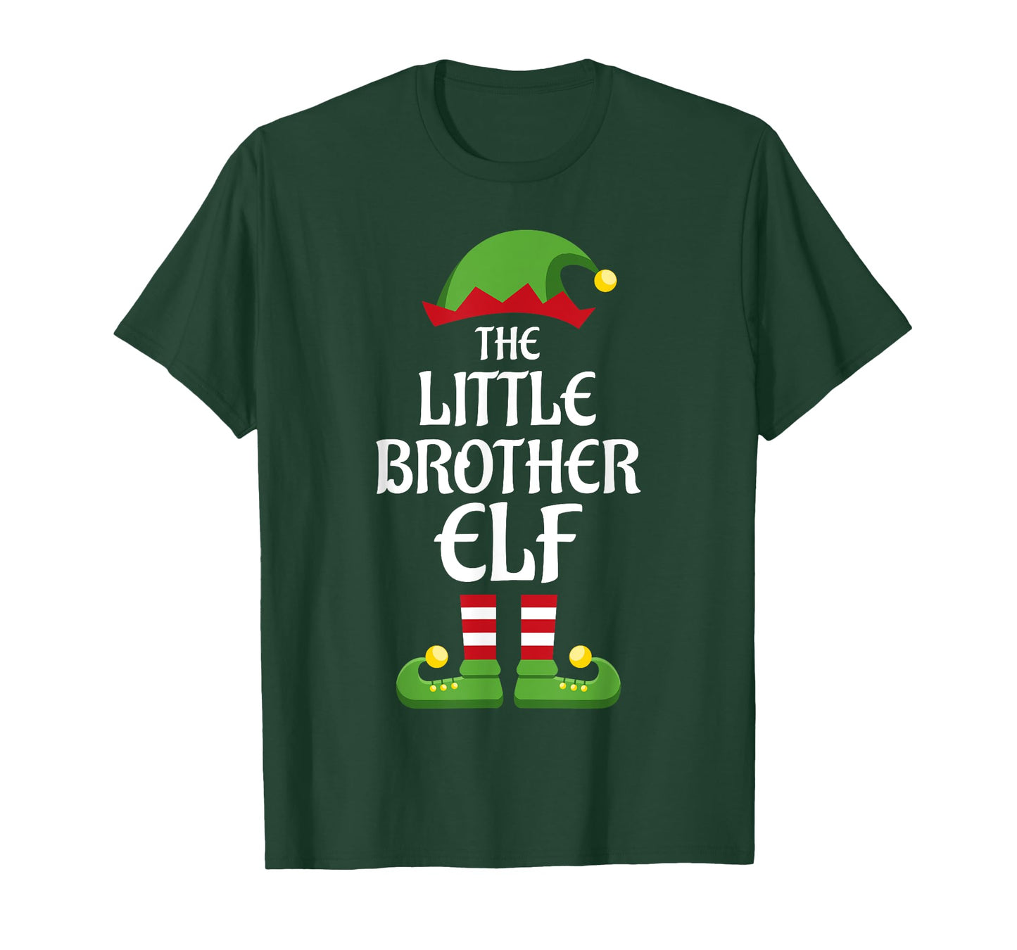 Little Brother Elf Family Matching Group Christmas T-Shirt