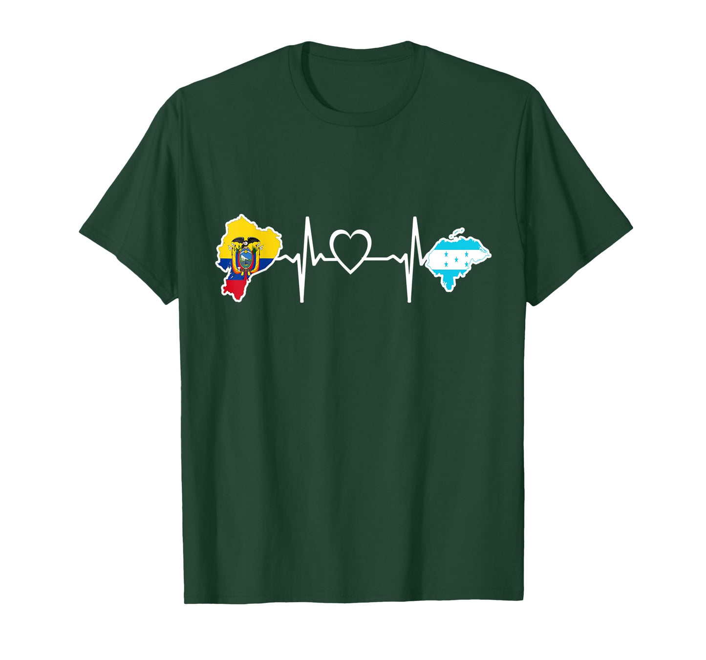 Ecuadorian Honduras Flag - Ecuador Honduran Heartbeat T-Shirt