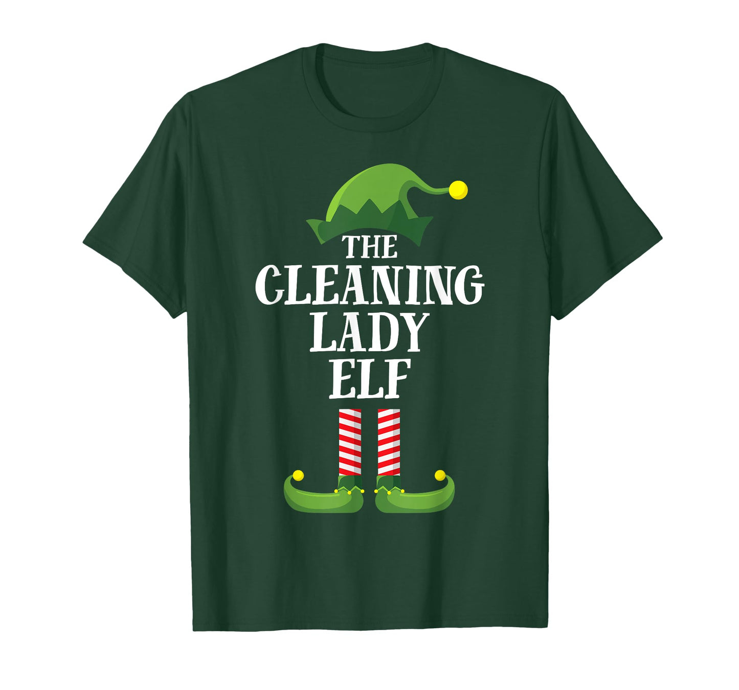 Cleaning Lady Elf Matching Family Group Christmas Party PJ T-Shirt