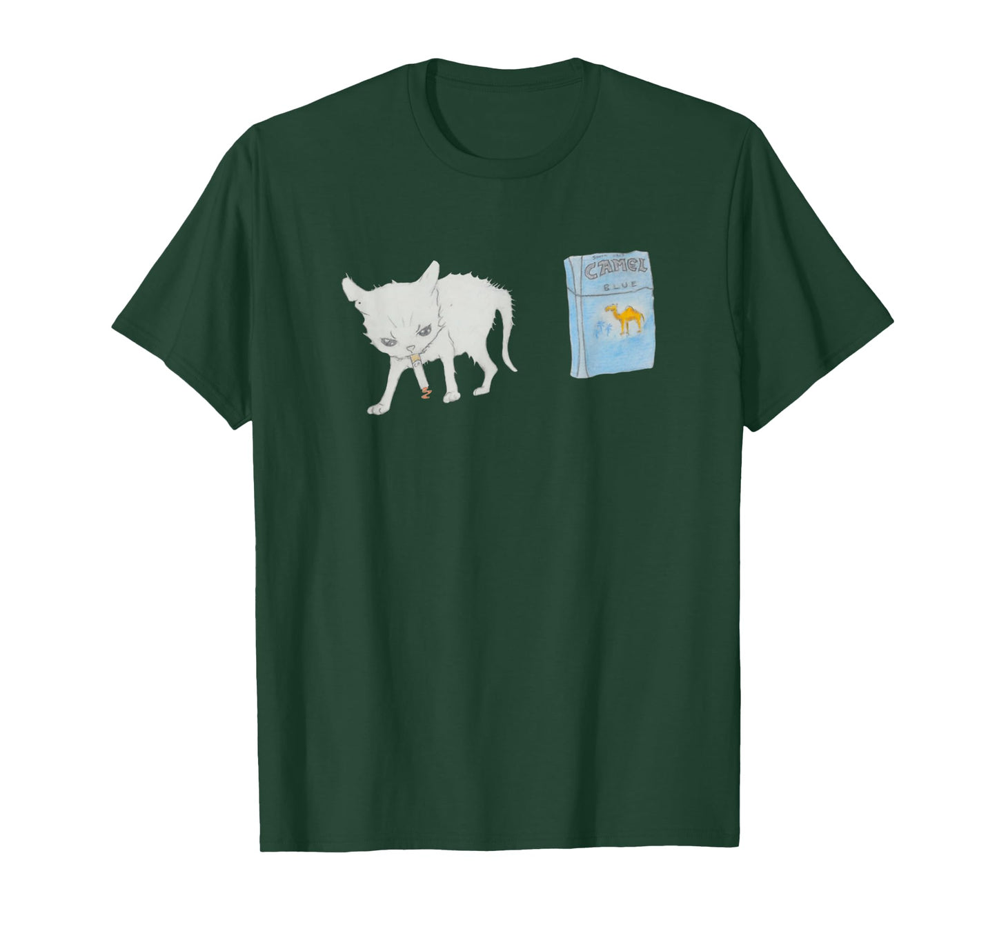 Cat Smoking Cigarette Funny Silly Cat Meme Smoking Cigarette T-Shirt