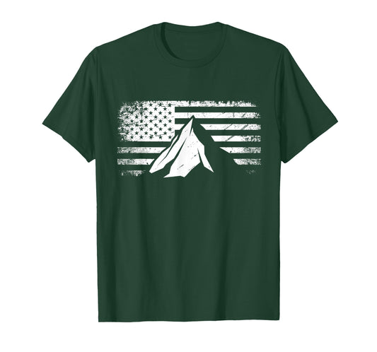 American Flag Outdoor Camping Apparel - Hiking Camping T-Shirt