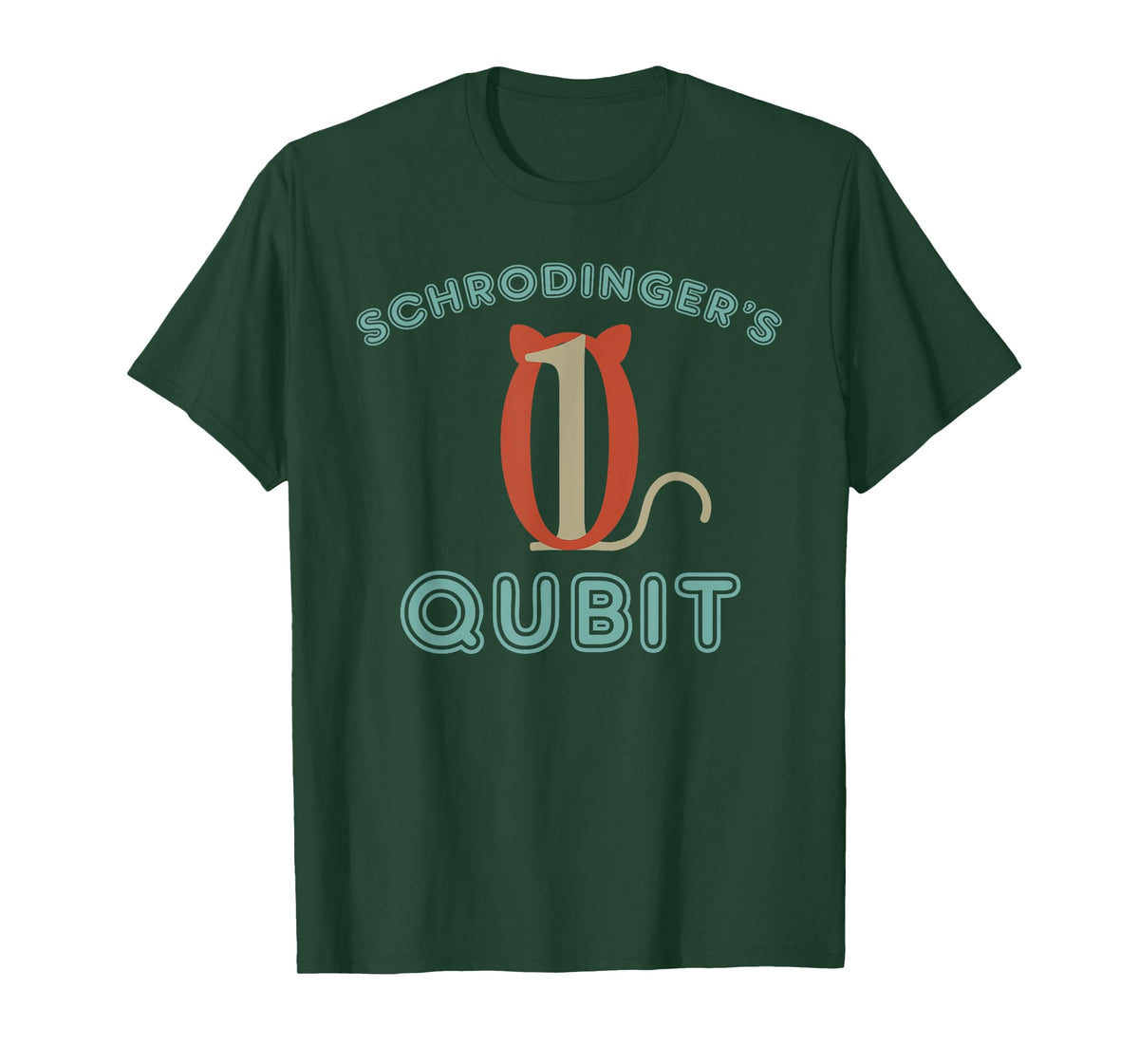 Funny Schrodingers Cat Gift Qubit Quantum Computing Joke T-Shirt