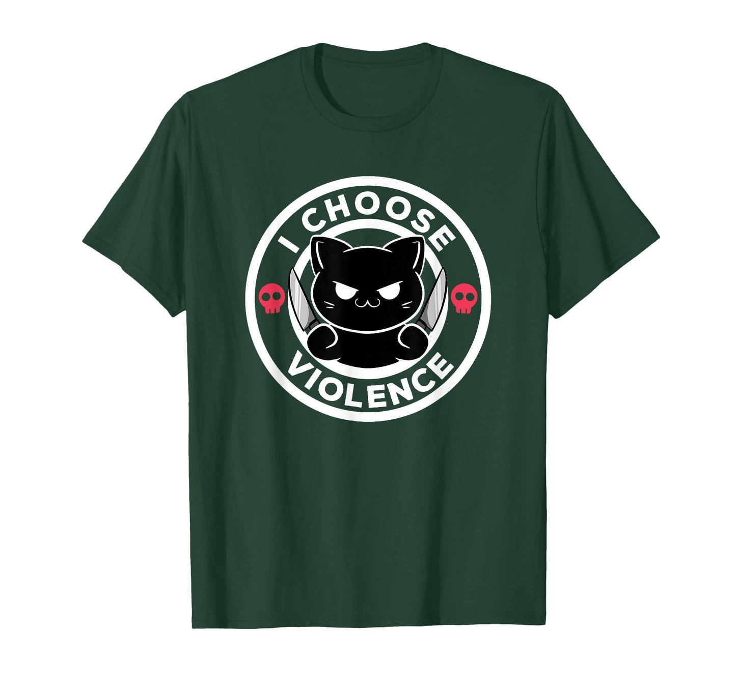 I Choose Violence Today Cat Irony And Sarcasm Funny Cat Men Women T-Shirt