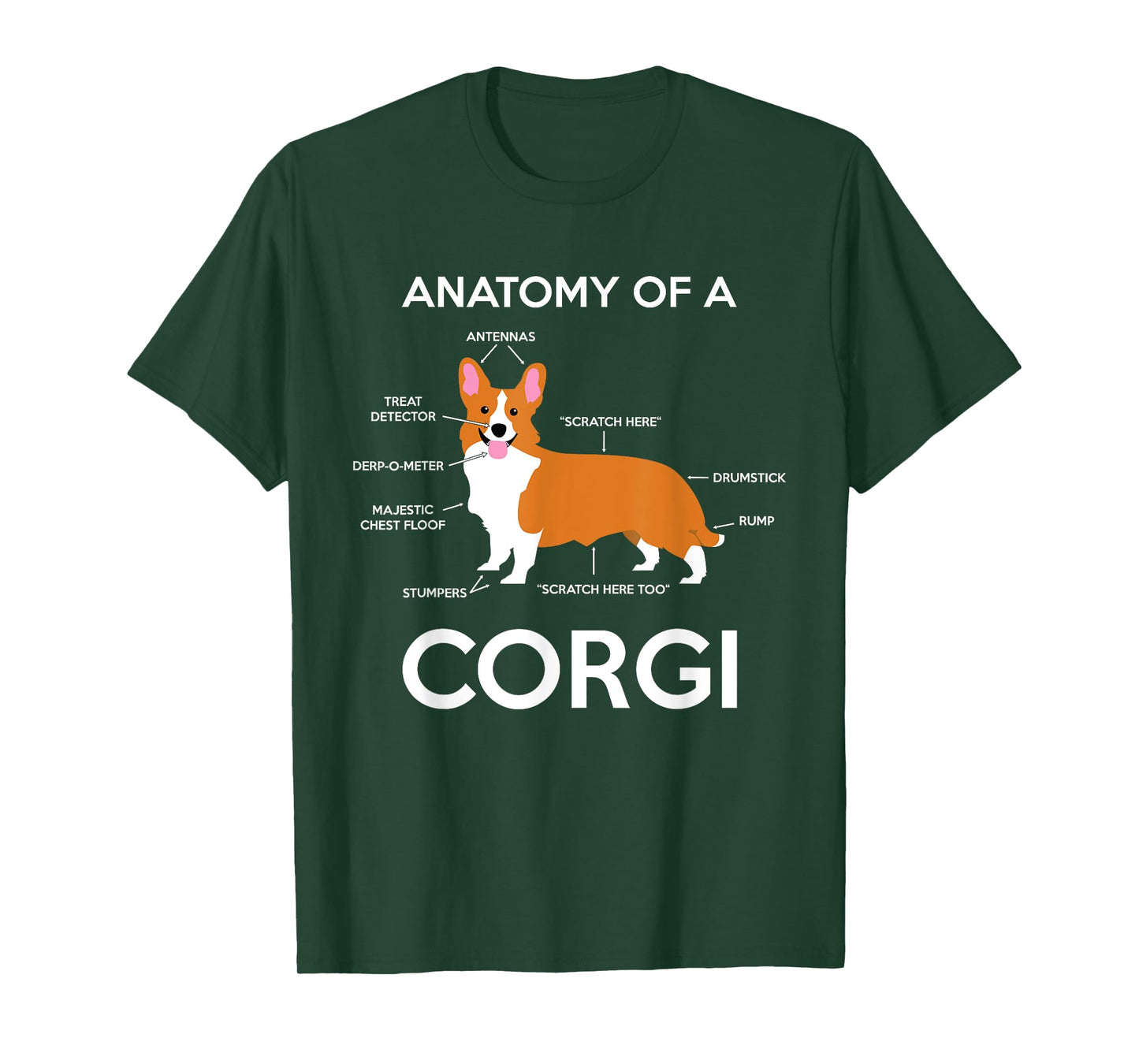 Anatomy Of A Corgi Funny Corgis Dog Puppy Nerd Biology Dogs T-Shirt