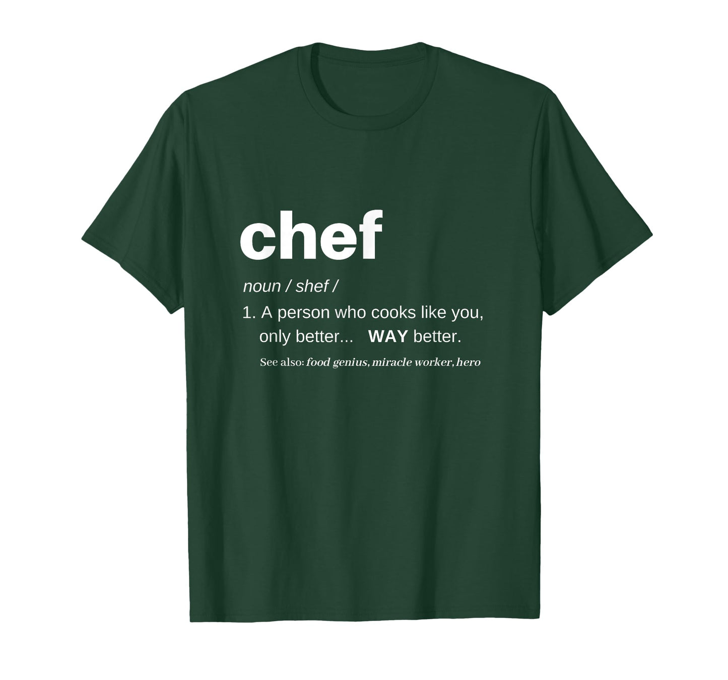 Chef Shirts for Men Funny T Women Cooking Apparel Definition T-Shirt