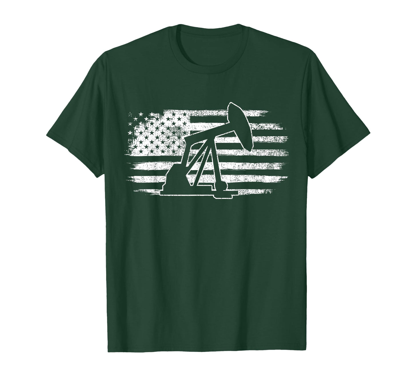 Oil Rig American Flag Pump Jack Oilfield Worker T-Shirt