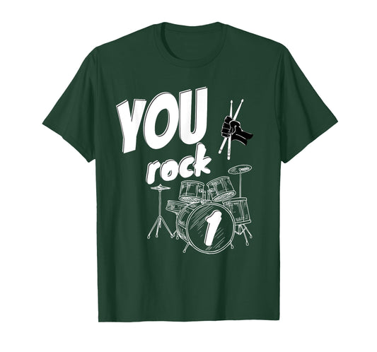 Drummer 1 Year 1st Birthday Boys Girls T-Shirt