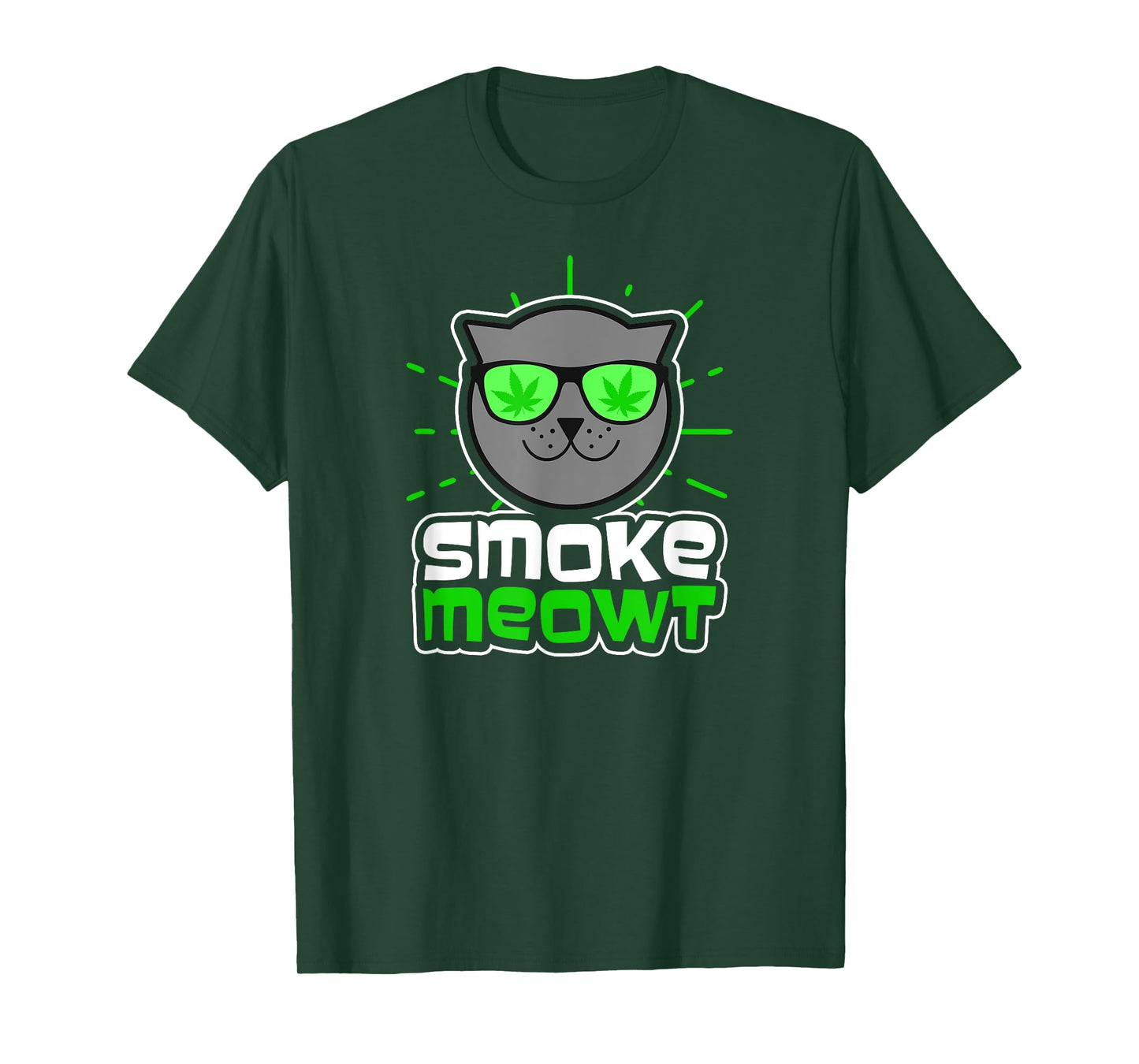 Cat Weed Design Smoke Meowt Gift Men Women T-Shirt
